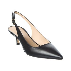 Stuart Weitzman Leigh 50 Leather Slingback Pump, Black